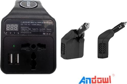 Έξυπνος Μετατροπέας Ισχύος Αυτοκινήτου 150W Dc Σε Ac Qy-4168 Andowl