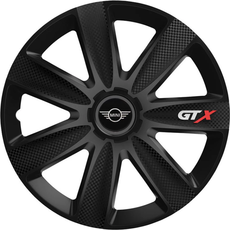 Versaco Σετ Τάσια Αυτοκινήτου GTX Carbon με σήμα Mini 4τμχ 15" Μαύρο