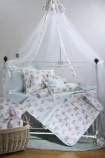 Down Town Home Βρεφικό Κουβερλί 121 95x145cm Sateen Butterflies Σιελ