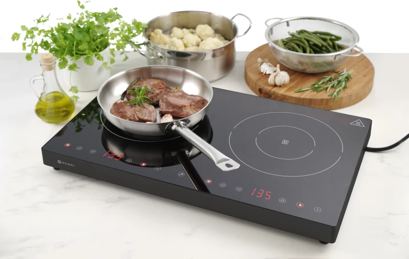Επαγωγική εστία ψηφιακή διπλή induction 3500W black line Hendi 239414