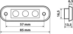 Lampa Φως Όγκου 3LED 12/24V 85mm - Λευκό 20τμχ