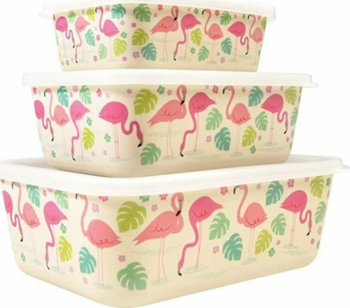 Σετ Φαγητοδοχεία Bamboo 3τμχ Flamingo Bay