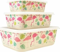 Σετ Φαγητοδοχεία Bamboo 3τμχ Flamingo Bay