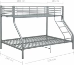 Πλαίσιο Κουκέτας Γκρι 140x200 εκ. / 90x200 εκ. Μεταλλικό