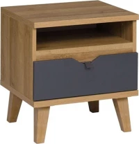 Κομοδίνο Memone Φυσικό-Γκρι 16796889 Μήκος 45cm Βάθος 40cm Ύψος 48cm