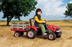 Maxi Diesel Tractor W/Trailer By Peg Perego