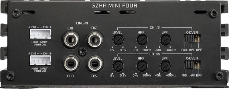 Ground Zero Ενισχυτής Αυτοκινήτου GZHA Mini Four 4 Καναλιών (Κλάση D)