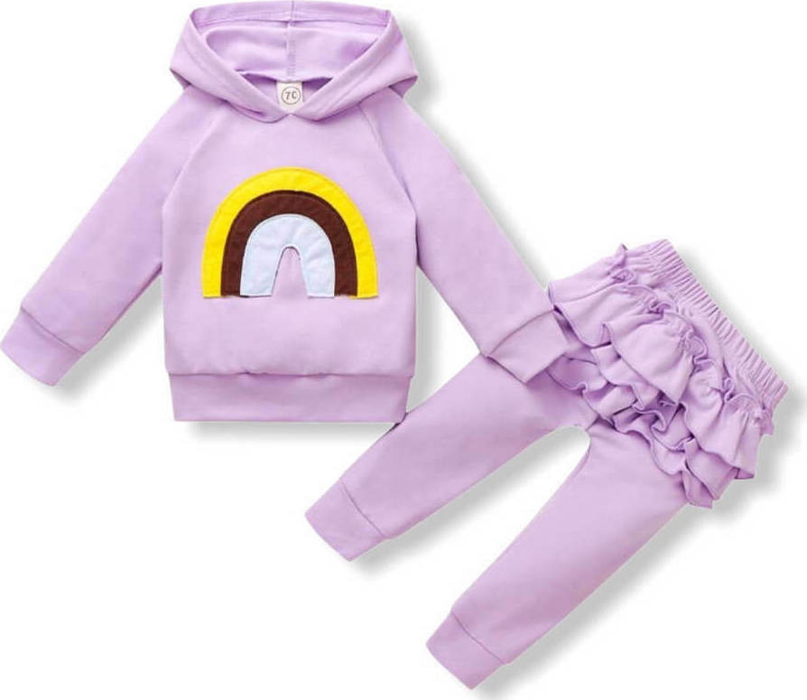 Baby Rainbow Casual Set - Purple