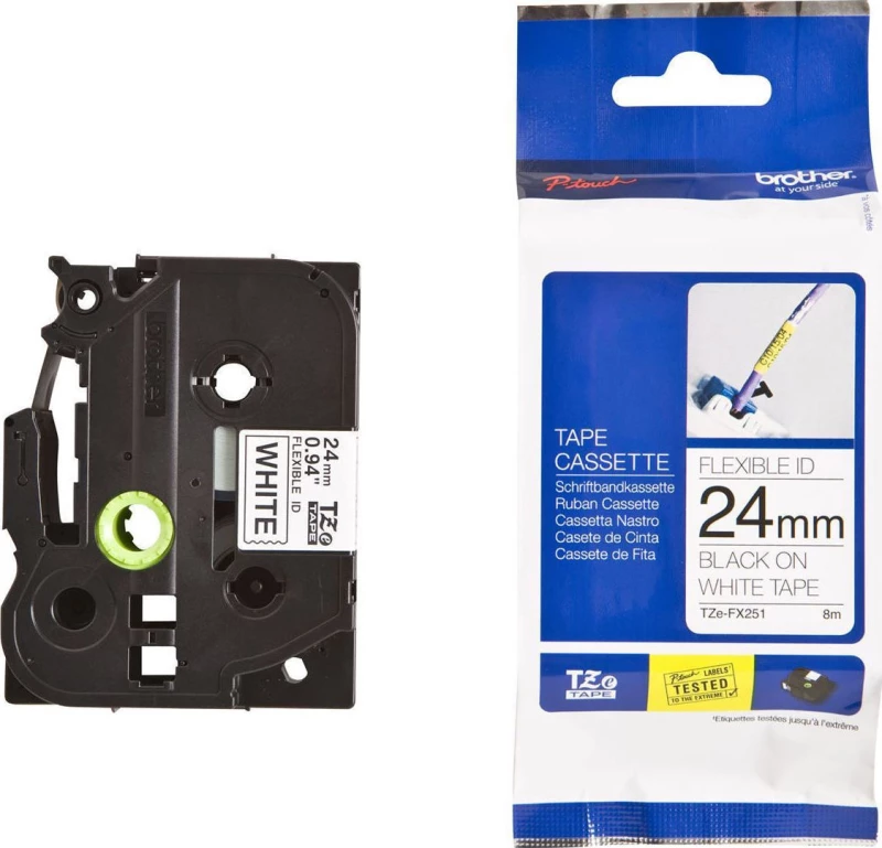 Brother TZE-FX251 Ταινία Ετικετογράφου (8m x 24mm) Λευκό