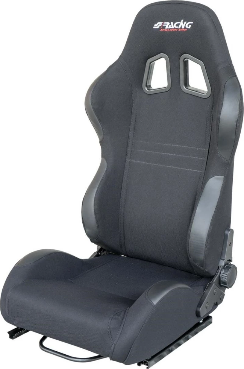 Simoni Racing Jenson Κάθισμα Μαύρο Ανακλινόμενο με Δέρμα στις Άκρες