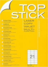 Topstick Αυτοκόλλητες Ετικέτες Α4 70x42.3mm
