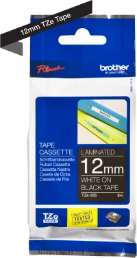 Brother TZE-335 Ταινία Ετικετογράφου (8m x 12mm) Μαύρο