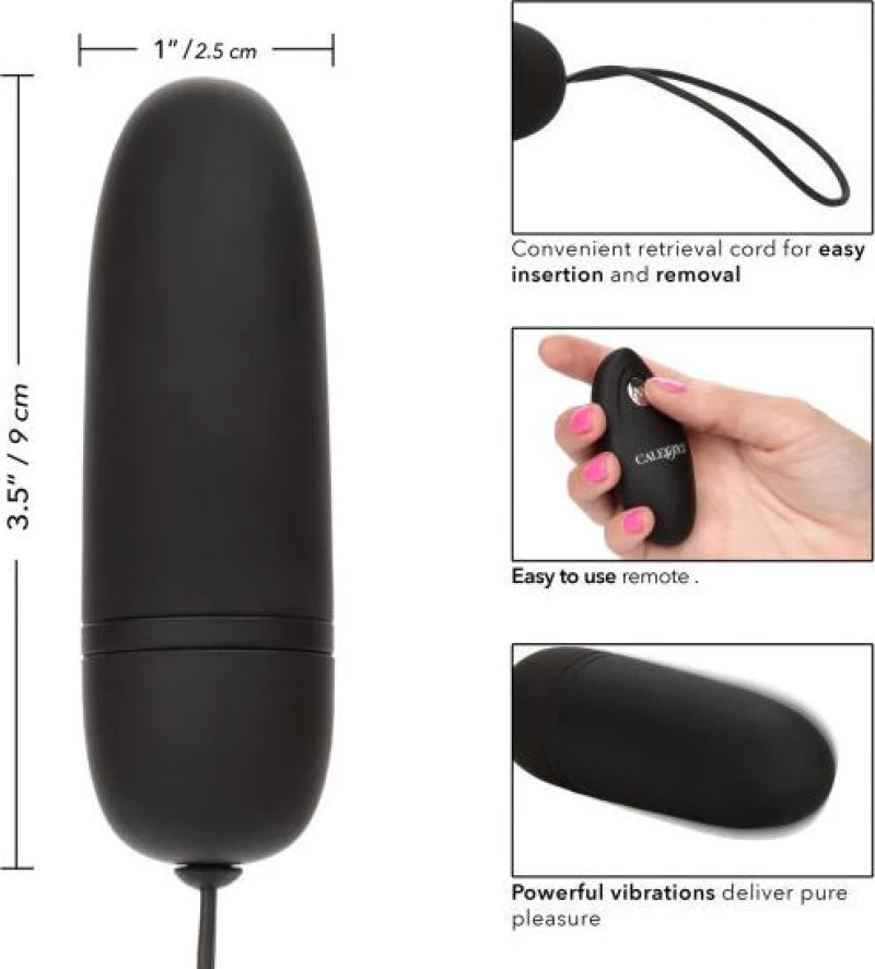 Calexotics Silicone Remote Bullet Black 9cm