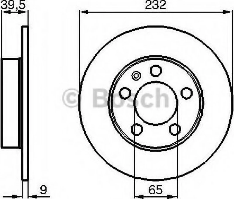 Bosch Σετ Δισκόπλακες Πίσω 2τμχ για Audi A2 / A3 / TT, Seat Ibiza / Leon, Skoda Fabia / Octavia / Rapid