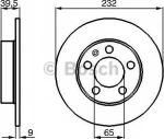 Bosch Σετ Δισκόπλακες Πίσω 2τμχ για Audi A2 / A3 / TT, Seat Ibiza / Leon, Skoda Fabia / Octavia / Rapid