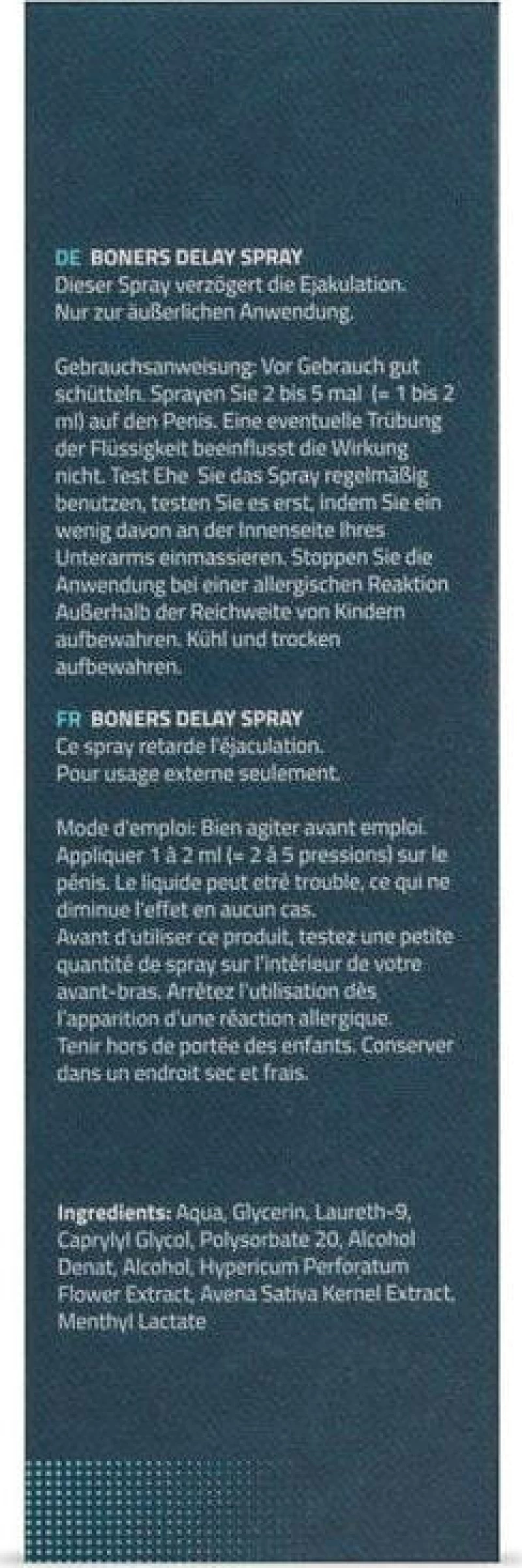 Boners Delay Spray Last Longer 15ml