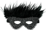 Rimba Satin Look Feather Mask Black