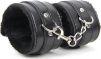 Black SM Bondage Sex Leather Handcuffs