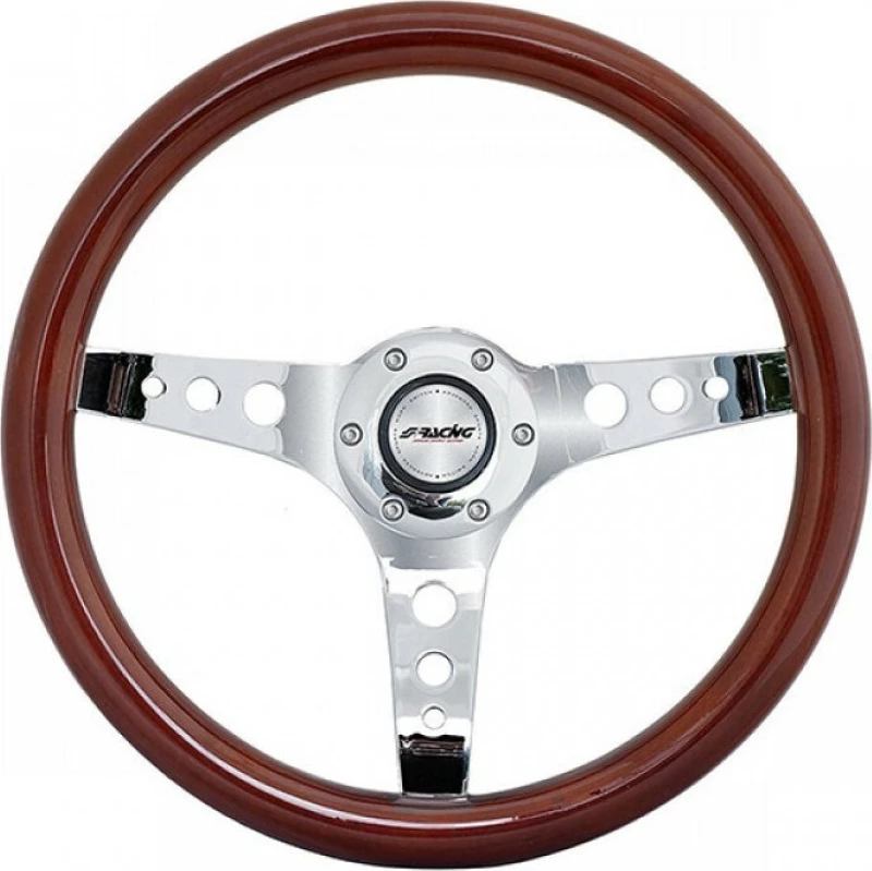 Simoni Racing Didier Ξύλινο/Χρώμιο Τρίλαμο Βαθύ 6cm 350mm Καφέ 350MM