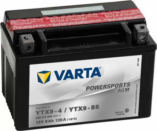 Varta Powersports AGM 8Ah (YTX9-BS / YTX9-4)