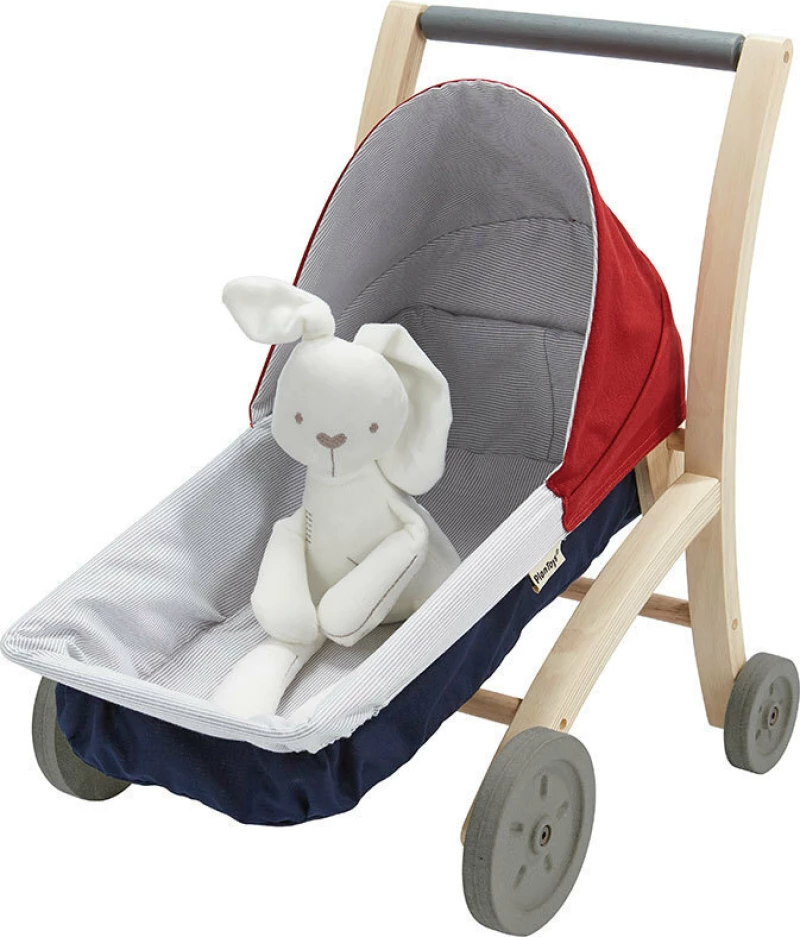 Plan Toys - Ξύλινο Καροτσάκι μωρού 3496