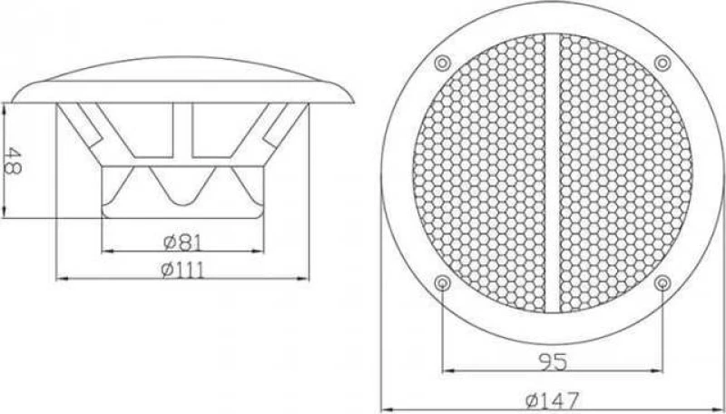 Blow WS-150 Αδιάβροχο Ηχείο Marine 5.25", Μέγιστη Ισχύ 50Watt (Τεμάχιο)