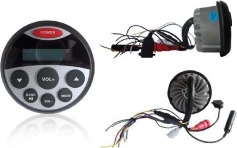 Hasda Mp3 Player 89Mm - 12V - 4X25W Με Ραδιοφωνο/Usb/Bluetooth (Αδιαβροχο/Στρογγυλο/Μαυρο)