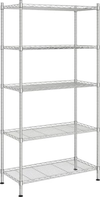 Ραφιέρα 5 Επιπέδων Χρωμέ 90 x 35 x 180 εκ. 250 κ.