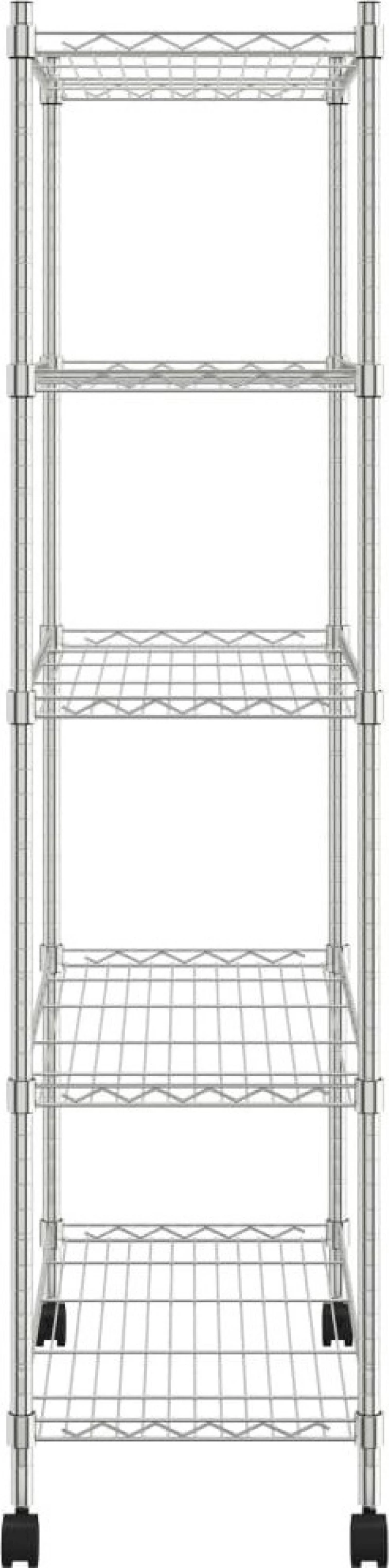 vidaXL Ραφιέρα 5 Επιπέδων με Τροχούς Χρωμέ 75x35x155 εκ. 250 κ.