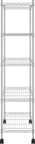 vidaXL Ραφιέρα 5 Επιπέδων με Τροχούς Χρωμέ 75x35x155 εκ. 250 κ.