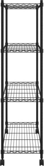 vidaXL Ραφιέρα 4 Επιπέδων με Τροχούς Μαύρη 90x35x142 εκ. 200 κ.