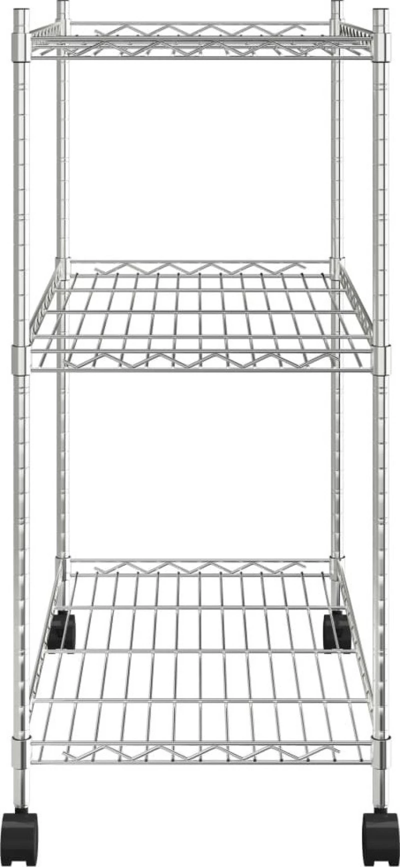 Ραφιέρα 3 Επιπέδων με Τροχούς Χρωμέ 60x35x81 εκ. 150 κ.