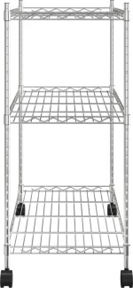 Ραφιέρα 3 Επιπέδων με Τροχούς Χρωμέ 60x35x81 εκ. 150 κ.