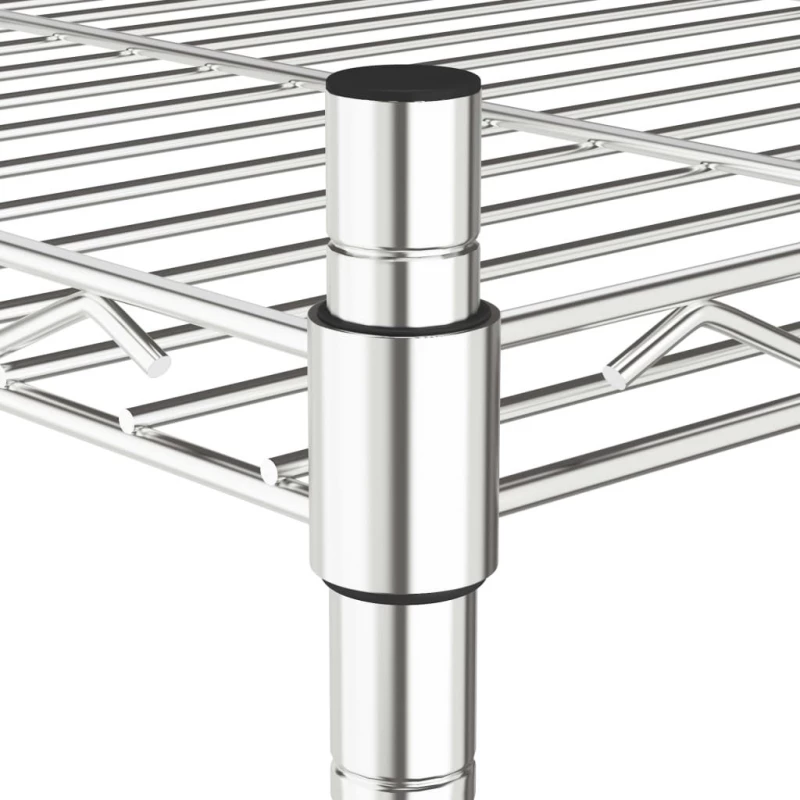 Ραφιέρα 3 Επιπέδων με Τροχούς Χρωμέ 60x35x81 εκ. 150 κ.