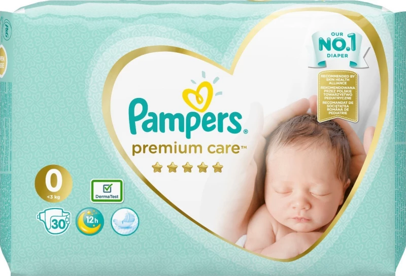 Pampers Premium Care No 0 (0-3Kg) 30τμχ