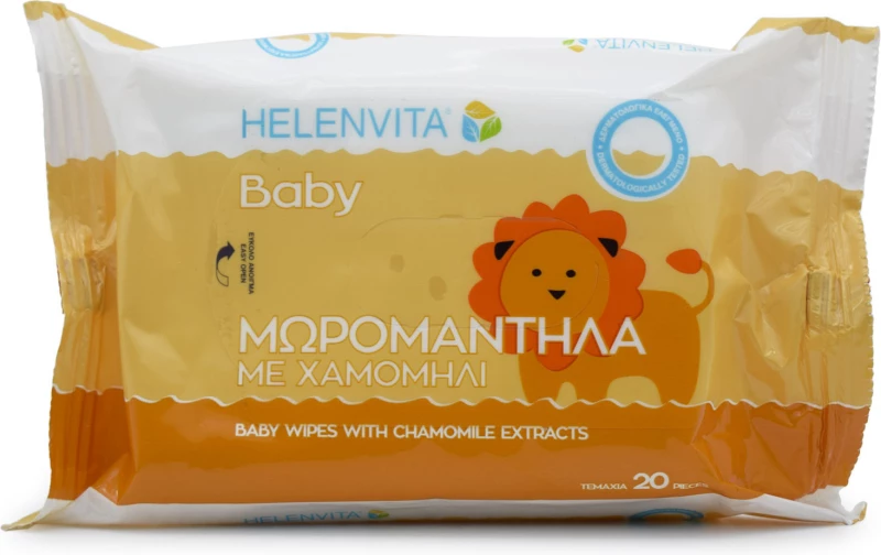 Helenvita Baby Βρεφικά Μωρομάντηλα Με Χαμομήλι 20Τεμ.