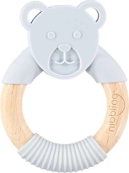 Nibbling Ted Bear Grey 3+ μηνών