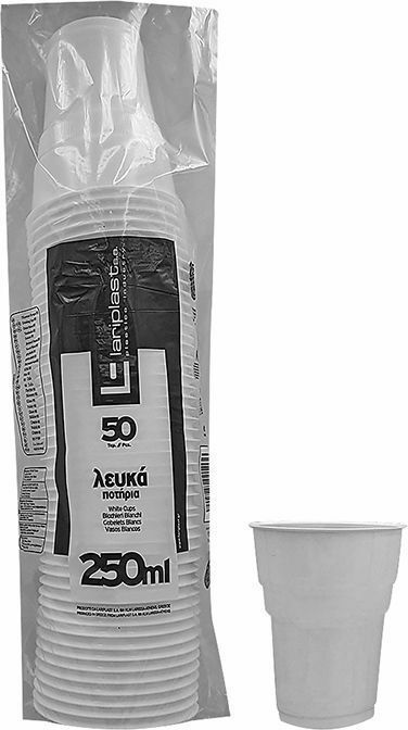 ΠΟΤΗΡΙΑ ΠΛΑΣΤΙΚΑ ΛΕΥΚΑ ΠΑΚ=50ΤΕΜ 250mL