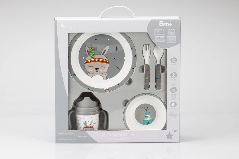 Interbaby Παιδικό Σερβίτσιο Φαγητού Indio Gray