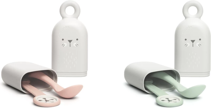 Suavinex Κουτάλι & Πιαστράκι Πετσέτας Σε Θήκη Hygge Pink