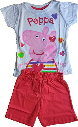 PEPPA ΠΥΤΖΑΜΑ ΚΟΝΤΟΜΑΝΙΚΗ (ΡΟΖ-ΛΕΥΚΟ)