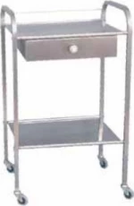 Τραπέζι Inox με 2 Ράφια Λαμαρίνα Inox και Συρτάρι 1102