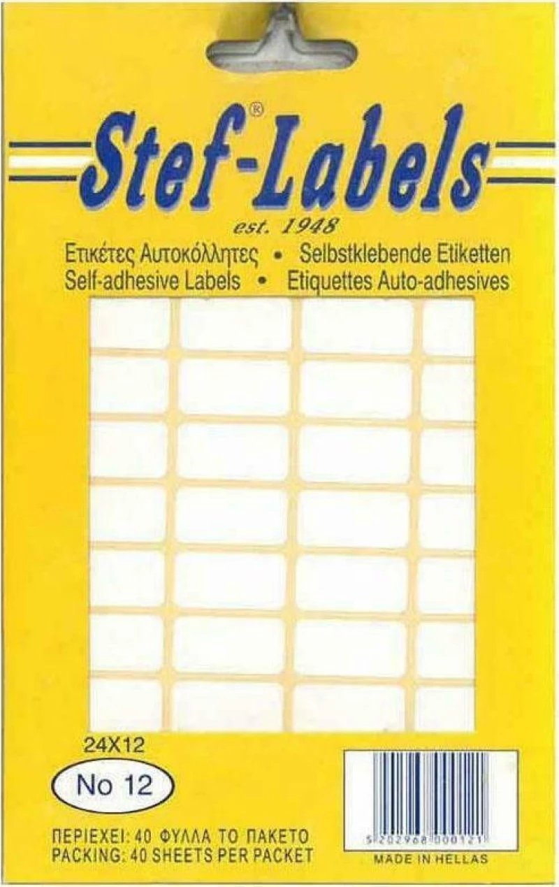 Stef Labels Αυτοκόλλητες Ετικέτες σε Λευκό Χρώμα 24xmm