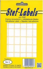 Stef Labels Αυτοκόλλητες Ετικέτες σε Λευκό Χρώμα 1x20mm