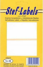 Stef Labels Αυτοκόλλητες Ετικέτες σε Λευκό Χρώμα 100x70mm