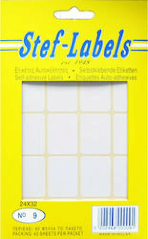 Stef Labels Αυτοκόλλητες Ετικέτες σε Λευκό Χρώμα 24x32mm