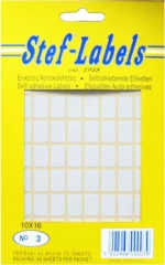 Stef Labels Αυτοκόλλητες Ετικέτες σε Λευκό Χρώμα 10x16mm