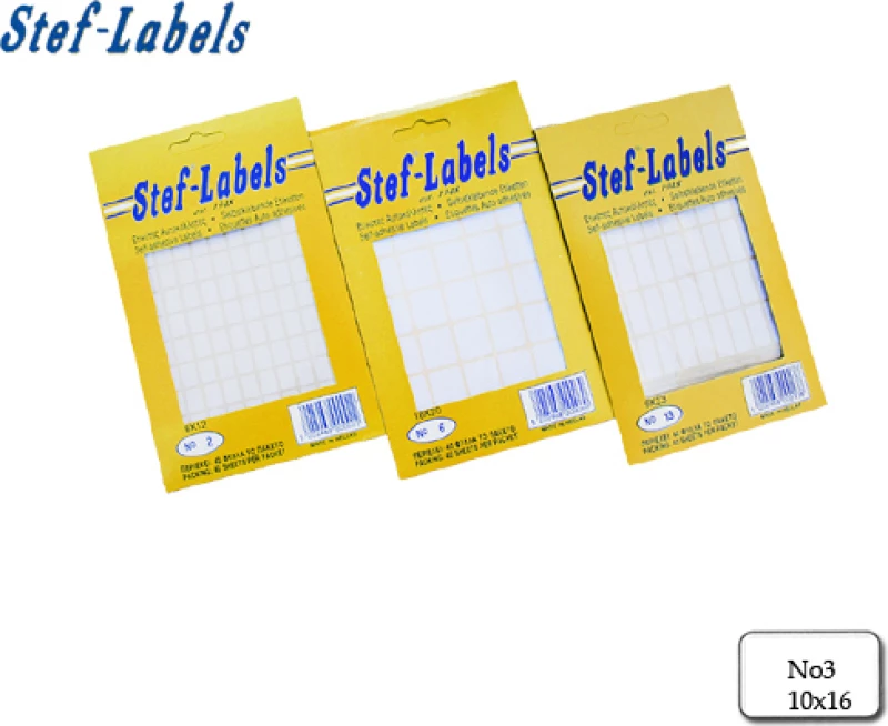 Stef Labels Αυτοκόλλητες Ετικέτες σε Λευκό Χρώμα 10x16mm