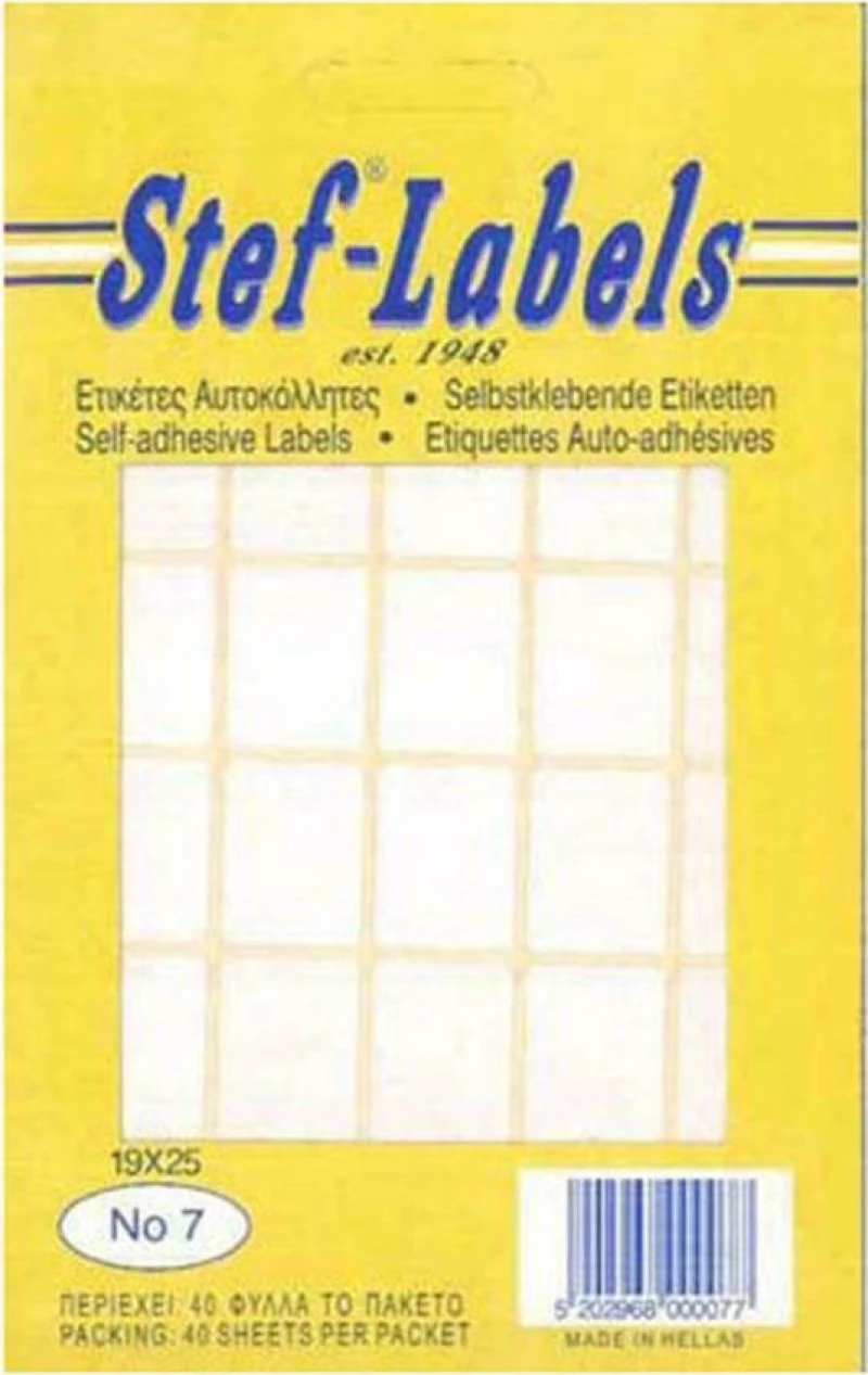 Stef Labels Αυτοκόλλητες Ετικέτες σε Λευκό Χρώμα 19x25mm