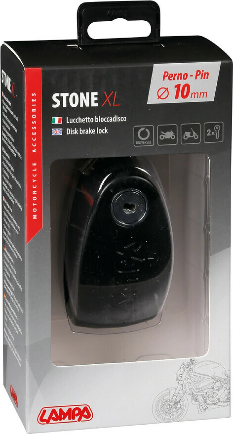 Lampa Stone XL Αντικλεπτικό Δισκοφρένου 10mm & 2 Κλειδιά Μαύρο